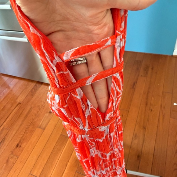 NWT Astr Vibrant Red/Orange Floral Maxi Dress - Picture 7 of 16